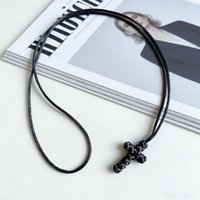 10pcs Handmade Unisex Custom Religious Orthodox Prayer Chotki Komboskini Knots Pendant Black Blue Rope Knot Cross Necklace