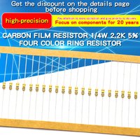 100pcs 1/4W Carbon Film Resistor 100Ω~220KΩ 5% Resistance 100 120 300 330 1K 1.5K 2.2K 3.3K 10K 20K 100K 150K 220K Ohm