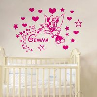 Personalized Name Girls Room Decoration Wall Stickers Minnie Mouse Custom Name Wall Decals Kids Nursery Room Decor
