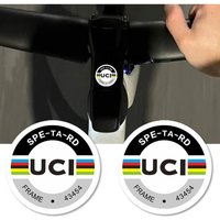 UCI Waterproof Bicycle Sticker 2-piece Set - Durable PET material, sun protection, suitable for road bikes, various colors