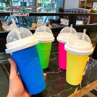 Squeeze Cup Magic Quick Frozen Smoothies Cupfor Juices Milk Ice Cream Make Double Layers Silica Cup for Kids Friends Family