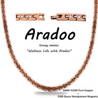ARADOO Premium Pure Copper Necklace for Men Women with Ultra Strength Magnets Collar Jewelry Gifts