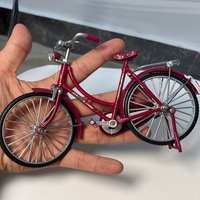 1:10 Model Alloy Retro Pink Bike Diecast Decoration Model Metal Toy Bicycle Simulation Collection Gifts Toys