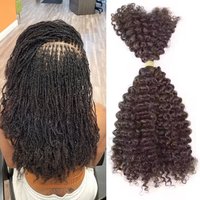 22 Inch QVR 100% Human hair Bundles Kinky Twist Crochet Braiding Hair Sleek Curly Human Hair Bulks 1 PCS Afro Kinky V Bulk Hair