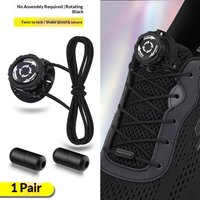 6pcs Set 1 Pair No Tie Shoe Laces Buckles Unisex Rotating Quick Adjust Locks for Sports Outdoor Shoes Pre Installed