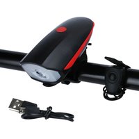 Bicycle Front Light with Electric Horn Waterproof Bike Headlight USB Rechargeable Cycling Flashlight Loudly Bike Bells Lantern