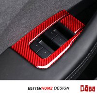 For Tesla 2019- Model 3 Highland Model Y Juniper Carbon Fiber Window Lift Panel Trim Sticker Car Interior Tuning Accessories
