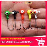 5pcs/Bag 1g 1.8g 3.5g 5g 7g colorful jig head crank fishing hook for soft worm lure bait ,trout bass pike perch hook tackle