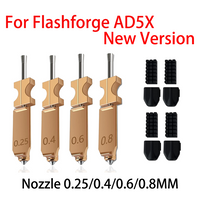 For Flashforge AD5X Hotend Extruder Upgraded Integrated Hot End/Printhead Nozzles With Silicone Sock Nozzle Brush