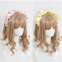 Sweet Pearlescent Bow Ribbon Headband Women Hair Accessories Lolita Cosplay Female Headwear