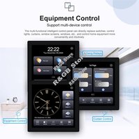 Tuya Smart Control Panel Smart Control Panel Touch Screen Panel Switch Zigbee Intelligent Home Wall Push Light Switch Black-AT48