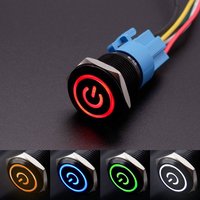 16mm 19mm 22mm Metal Push Button Switches With Fixation PC Power Supply Switch Car Engine On Off Backlit LED 12v 24v 220v 110v