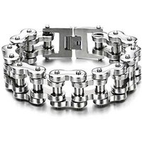 AliExpress GD-KSN Silver Mens Weight Bracelets, Motorcycle Biker Bicycle Chain Link Bracelets For Men/Women, Punk Stainless Steel Jewelry