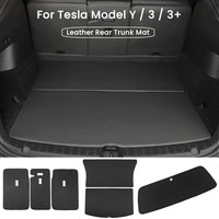 For Tesla Model Y Model 3 Highland Rear Trunk Mat Rear Leather Seat Back Protector Pad All Weather Cargo Liner Pet Anti-kick Pad