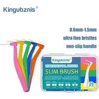 Kingubznis Interdental Brush Reusable Orthodontics Toothbrush L Shape Angle Head Soft Brushes Short Handle Inter Dental Brushes