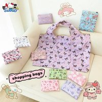 Hello Kitty Portable Foldable Supermarket Shopping Bag, Large Capacity Waterproof Tote, Grocery Handbag, Large Eco-friendly Bag