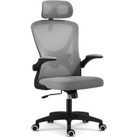 Chair, Office Chair with Adjustable Height and Headrest Back Support (Dark Grey)