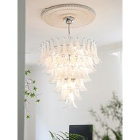 Dimmable E14 LED French Design Glass Art 4-8 Layer Chandelier Hanging Lamps Suspension Luminaire Lampen For Living Room