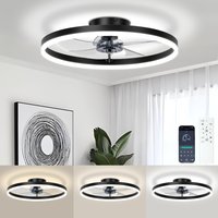 Ultra-Thin LED Ceiling Fan Light Silent Dimmable Cooling Fan with Remote Control Modern Home Decor Smart LED Fan Lamp Bedroom