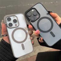 Magnetic wireless charging phone case Suitable for iPhone 16 15 14 13 12 11 Pro X XS XR Max 7 8 Plus. Magsafe Transparent Case