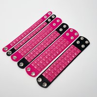 Fashion Punk Personality Simplicity Street photography Nightclub Square rivets Rose red Leather Alloy Hand bracelet