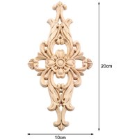 4/2/1PC 20x10cm Applique Wood Carving Decal Unpainted Floral Wood Carved Corner Applique Furniture Cabinet Door Wall Home Decor