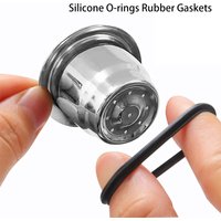 10Pcs Black Food Grade Soft Silicone O-rings Rubber Gaskets for Nespresso Stainless Steel Coffee Refillable Capsules Body Cup