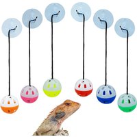 Pet Lizard Toy Reptile Toy Bell Ball with Sucker and Rope Lizard Small Animal Bearded Dragon Toy Supplies