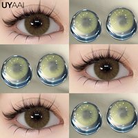 UYAAI 1 Paar farbige Kontaktlinsen für Augen, braune farbige Linse, natürliche graue Augen, Kontakt, jährliche Schönheit, Make-up-Linse