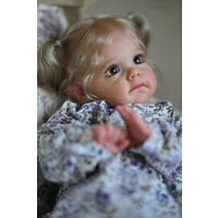 NPK 60CM Lifelike Toddler Maggi Doll with Soft Body Handmade High Quality Newborn Collectible Art Doll with Hand-rooted Hair