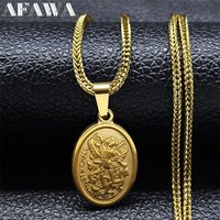 St.Michael Archangel Metal Necklace Stainless Steel Protect Me Saint Angel Necklaces Orhodox Amulet Christian Jewelry collar