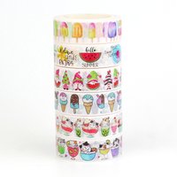 2023 NEW 1PC. 10M Decor Cat on Lemon Cup & Ice creams Summer Washi Tape Set Scrapbooking Journaling Masking Tape Cute Stationery