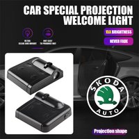 1/2pcs Car Door Welcome Lights for Skoda Rapid Fabia Octavia Superb Karop Kamiq Citigo Kodiaq Emblem Projector Ghost Shadow Lamp