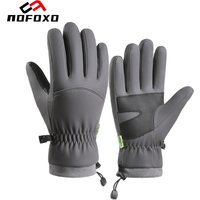 NOFOXO Winter Warm Full Fingers Cycling Gloves Waterproof Ski Touch Screen Fleece Gloves Outdoor Sports Running Motorcycle