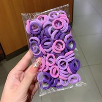 100PCS Colorful Basic Nylon Ealstic Hair Ties for Girls Children Ponytail Hold Scrunchie Rubber Band Kids Basic Hair Accessories