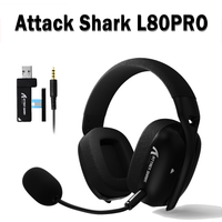 ATTACK SHARK L80PRO Wireless Gaming Headset Tri-Mode 2.4G Bluetooth Wired Ultra-Light Low Latency Noise Cancelling with Mic