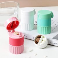 4 In 1 Portable Pill Cutter Splitter Powder Pastillero Grinder Medicine Box Storage Drug Container Pillbox pill organizer FYQ009