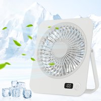 Desktop Wall Fan 1200mAh 5 Speed Digital Display USB Rechargeable Personal Cooler Strong Wind Low Noise for Home Office Dorm