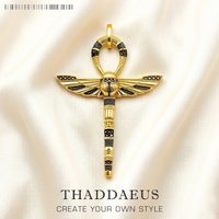 Pendants Large Amulet Golden Scarab Ankh Cross New Jewelry Vitnage 925 Sterling Silver Lucky Gift For Women Men