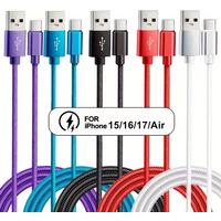 USB Type C Fast Charging Braided Cable For Samsung Xiaomi Redmi POCO Huawei Honor OnePlus Quick Charge Cable For iPhone 15 16 17