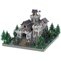 New 10003Pcs Moc European Medieval Street View Black Falc Castle Model Diy Creative Ideas Toys Birthday Gifts Custom Puzzles