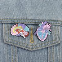 New personalized brain heart drip oil Enamel Pin Creative cartoon cute organ medical metal accessory badge