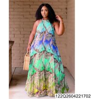 2026 Best-selling European and American Digital Print Fashion Style Large Skirt Dress, Plus-size Women's Clothing 122Q26042217