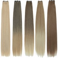 Bone Straight Synthetic Hair Bundles Ombre Blonde Hair Weft Super Long 26 Inch Straight Hair Weave Extensions Hair Expo City