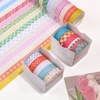 5 Rolls of Cute Patterned Creative Washi Tape, Various Beautifully Patterned Tapes, DIY Scrapbook School Supplies Decoration