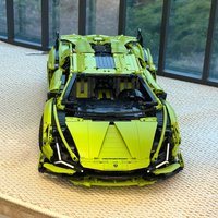 Supercar classique verte 1:8, série Technic, 3696 pièces, modèle MOC, ornement, jouet d'assemblage de difficulté élevée pour adultes, cadeau pour garçons