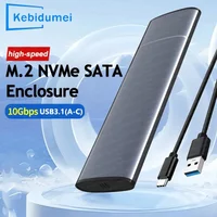 M2 SSD Case SATA NVMe Protocol 10Gbps M.2 to USB C 3.1 Gen2 Portable NVMe NGFF External Enclosure SSD Storage Box for Laptop PC