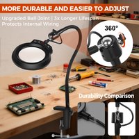 5X Illuminated Magnifier LED Desk Lamp Gooseneck Arm Table Clamp Magnifying Glass for Soldering Iron Repair/Table Lamp