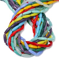 3.5x11.5mm Multicolor Smooth Crystal Quartz Rice Beads Glass Slender Type Seed Beads for DIY Jewelry Necklace Pendant Bracelet