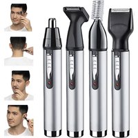 Kemei 6650 4in1 Rechargeable Nose Ear Hair Trimmer Men Grooming Kit Electric Eyebrow Beard Trimmer Micro Nose And Ears Trimmer
